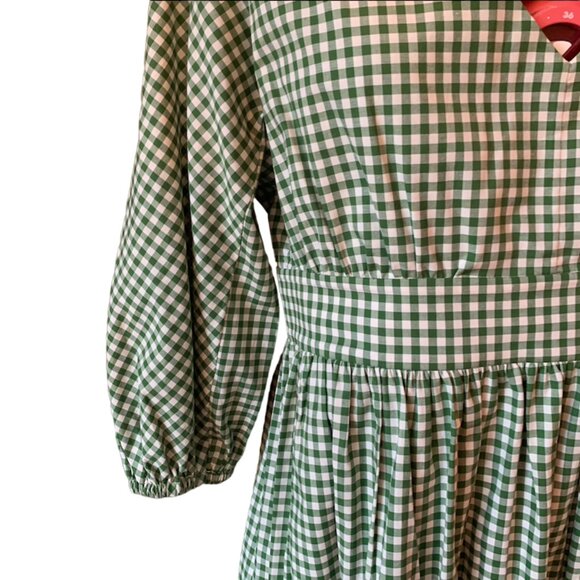 KATE SPADE Mini Gingham Bodega Dress with pockets peasant sleeves - Size: 12 - Picture 2 of 11